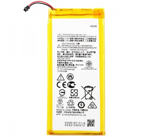 Аккумулятор HG30 для Motorola XT1794 Moto G5s, XT1925 Moto G6, Li-ion, 3,8 В, 3000 мАч, High Copy Аккумулятор HG30 для Motorola XT1794 Moto G5s, XT1925 Moto G6, Li-ion, 3,8 В, 3000 мАч, High Copy
