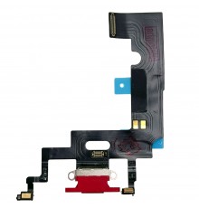 Шлейф для iPhone XR, коннектора зарядки, красный, с микрофоном, Original (PRC), с разборки