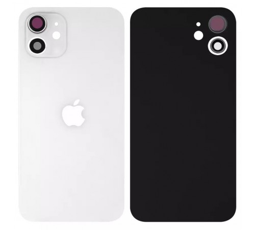 Задня панель корпусу для iPhone 12, біла + скло камери, small hole Задня панель корпусу для iPhone 12, біла + скло камери, small hole