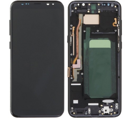 Дисплей для Samsung G955 Galaxy S8 Plus, чорний, з рамкою, Copy (TFT)