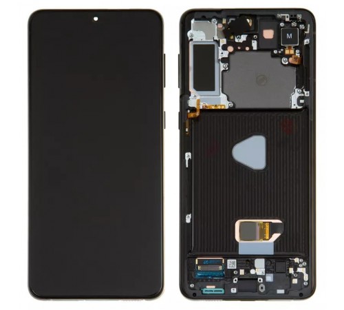 Дисплей для Samsung G996 Galaxy S21 Plus 5G, черный, с рамкой, Original, сервисная упаковка, phantom black, #GH82-24554A/GH82-24553A/GH82-27268A/GH82-27267A