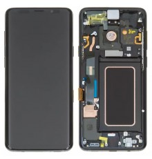 Дисплей для Samsung G965 Galaxy S9 Plus, черный, с рамкой, Original, сервисная упаковка, midnight black, #GH97-21691A/GH97-21692A