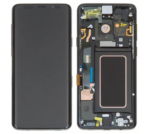 Дисплей для Samsung G965 Galaxy S9 Plus, черный, с рамкой, Original, сервисная упаковка, midnight black, #GH97-21691A/GH97-21692A