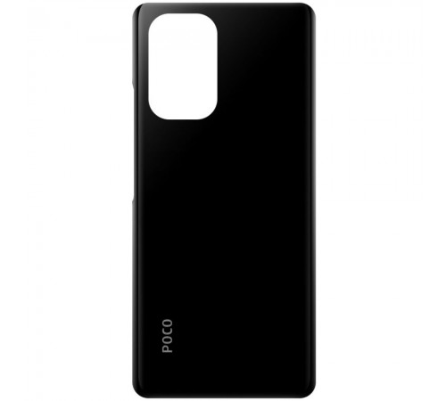 Задняя панель корпуса для Xiaomi Poco F3, черная, Copy, Лого Poco, arctic night black