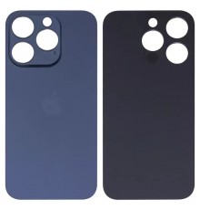 Задняя панель корпуса для iPhone 15 Pro, синяя, не нужно снимать стекло камеры, High Copy big hole