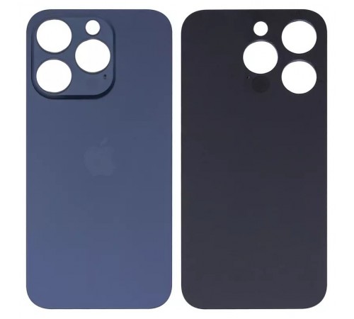 Задня панель корпусу для iPhone 15 Pro, синя, не потрібно знімати скло камери, High Copy big hole