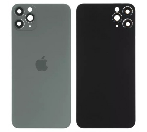 Задня панель корпусу для iPhone 11 Pro Max, зелена + скло камери, small hole, matte midnight green Задня панель корпусу для iPhone 11 Pro Max, зелена + скло камери, small hole, matte midnight green