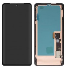 Дисплей для Google Pixel 7 Pro, чорний, з рамкою, High Copy з широким обідком, (OLED)