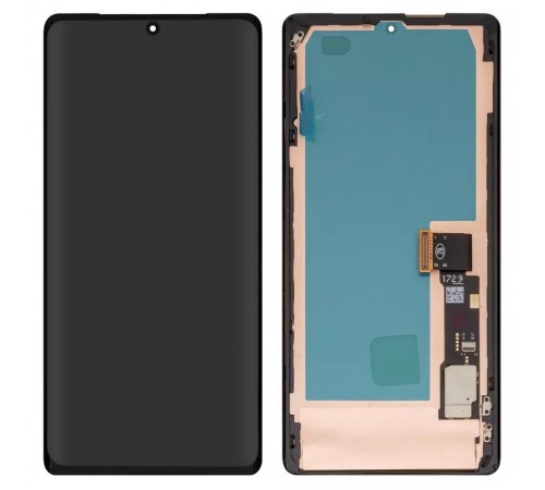 Дисплей для Google Pixel 7 Pro, чорний, з рамкою, High Copy з широким обідком, (OLED)