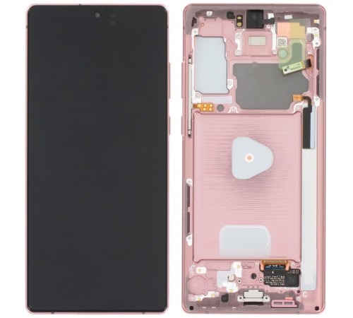 Дисплей для Samsung N980F Galaxy Note 20, N981 Galaxy Note 20 5G, бронзовий (Mystic Bronze), з рамкою, Original, сервісна упаковка, #GH82-23495B/GH82-23733B
