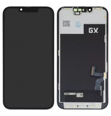 Дисплей для iPhone 13, черный, с рамкой, High Copy (OLED), GX OEM hard