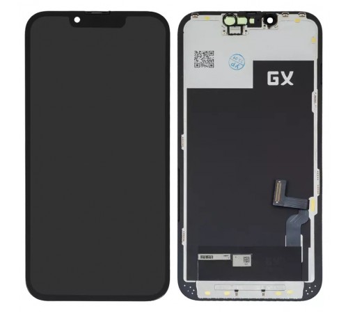 Дисплей для iPhone 13, черный, с рамкой, High Copy (OLED), GX OEM hard