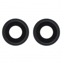 Скло камери для iPhone 14, iPhone 14 Plus, чорне, з рамкою, комплект 2 шт.