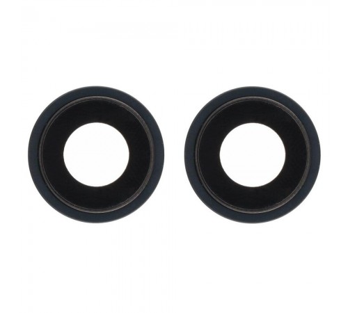 Скло камери для iPhone 14, iPhone 14 Plus, чорне, з рамкою, комплект 2 шт.