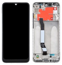 Дисплей для Xiaomi Redmi Note 8T, черный, Лого Redmi, серебристый (Moonlight White), с рамкой, High Copy M1908C3XG