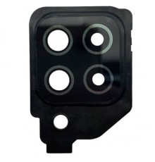 Скло камери для Samsung A225 Galaxy A22, чорне, з рамкою