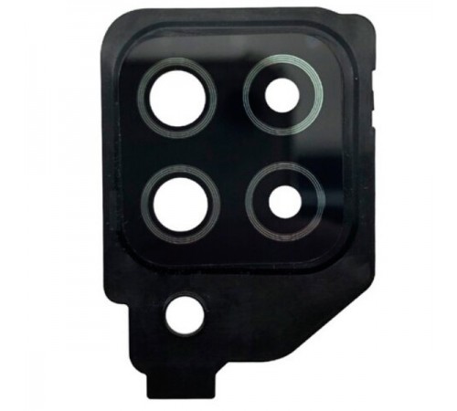 Скло камери для Samsung A225 Galaxy A22, чорне, з рамкою