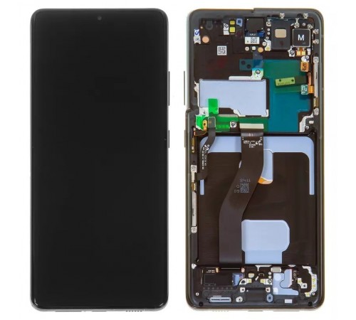 Дисплей для Samsung G998 Galaxy S21 Ultra 5G, черный, с фронтальной камерой, с рамкой, Original (PRC)