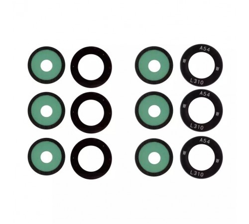 Скло камери для Samsung A057 Galaxy A05s, A546 Galaxy A54 5G, чорне, без рамки, комплект 3 шт.