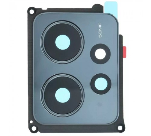 Скло камери для Xiaomi Redmi Note 12 4G, чорне, з рамкою