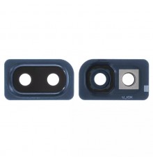 Скло камери для Samsung A105F/DS Galaxy A10, синє, з рамкою