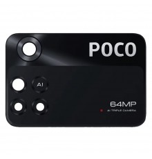 Скло камери для Xiaomi Poco X4 Pro, чорне, без рамки, велике, 64MP