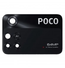 Стекло камеры для Xiaomi Poco X4 Pro, черное, без рамки, большое, 64MP