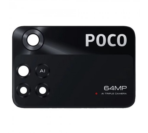 Скло камери для Xiaomi Poco X4 Pro, чорне, без рамки, велике, 64MP