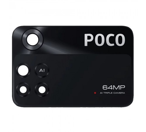 Стекло камеры для Xiaomi Poco X4 Pro, черное, без рамки, большое, 64MP