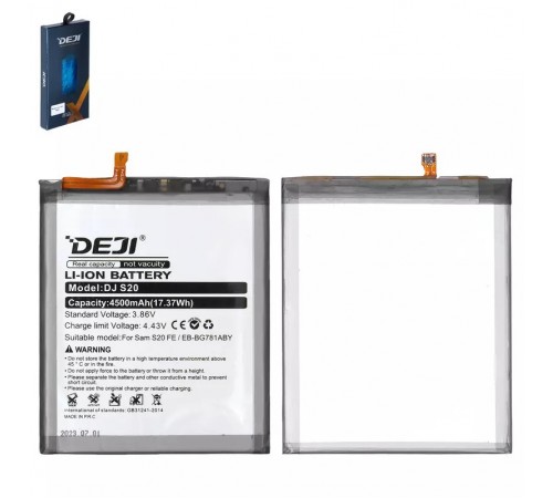 Аккумулятор Deji EB-BG781ABY для Samsung A525 Galaxy A52, A526 Galaxy A52 5G, A528 Galaxy A52s 5G, G780 Galaxy S20 FE, G781 Galaxy S20 FE 5G, Li-ion, 3.86 В, 4500 мАч, DJS20 Аккумулятор Deji EB-BG781ABY для Samsung A525 Galaxy A52, A526 Galaxy A52 5G, A528 Galaxy A52s 5G, G780 Galaxy S20 FE, G781 Galaxy S20 FE 5G, Li-ion, 3.86 В, 4500 мАч, DJS20