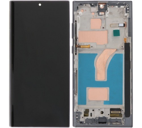 Дисплей для Samsung S908B Galaxy S22 Ultra 5G, черный (Phantom Black), с рамкой, Copy (TFT)