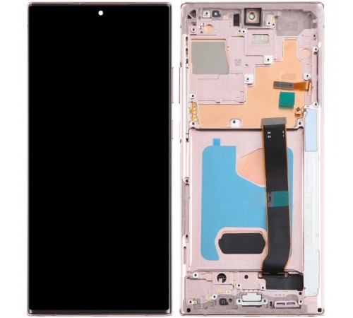 Дисплей для Samsung N985F Galaxy Note 20 Ultra, N986B Galaxy Note 20 Ultra 5G, бронзовий (Mystic Bronze), з рамкою, High Copy (OLED), з широкою рамкою