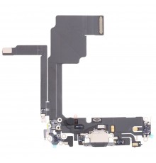 Шлейф для iPhone 15 Pro, коннектора зарядки, черный, с микрофоном, Original (PRC)