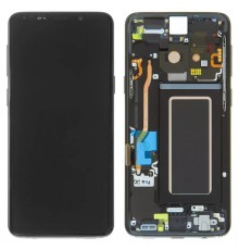 Дисплей для Samsung G960 Galaxy S9, черный, с рамкой, Original, сервисная упаковка, midnight black, #GH97-21696A/GH97-21697A/GH97-21724A