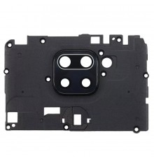 Скло камери для Xiaomi Redmi Note 9, чорне, з рамкою