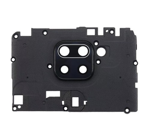 Скло камери для Xiaomi Redmi Note 9, чорне, з рамкою