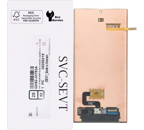 Дисплей для Samsung S918 Galaxy S23 Ultra, чорний, без рамки, Original, сервісна упаковка, #GH82-33783A
