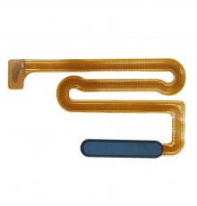 Шлейф для Samsung A125F Galaxy A12, M127 Galaxy M12, кнопки увімкнення, сканера відбитка пальця (Touch ID), синій