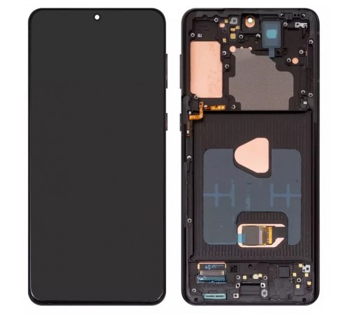 Дисплей для Samsung G996 Galaxy S21 Plus 5G, черный, с рамкой, Оригинал (переклеено стекло)