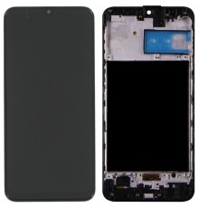 Дисплей для Samsung M215 Galaxy M21, M305 Galaxy M30, M307 Galaxy M30s, M315 Galaxy M31, черный, с рамкой, Copy, (TFT)