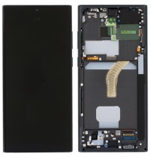 Дисплей для Samsung S908B Galaxy S22 Ultra 5G, черный (Phantom Black), с рамкой, High Copy (OLED), с широкой рамкой