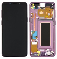 Дисплей для Samsung G960 Galaxy S9, фіолетовий (Lilac Purple), з рамкою, High Copy (OLED), з широкою рамкою