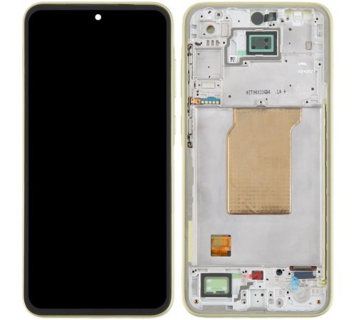 Дисплей для Samsung A356 Galaxy A35 5G, желтый (Lemon), с рамкой, Original