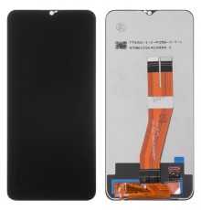 Дисплей для Samsung A025F/DS Galaxy A02s, M025 Galaxy M02s, чорний, Best copy, без рамки, Copy, з жовтим шлейфом, (160,5x72 mm)