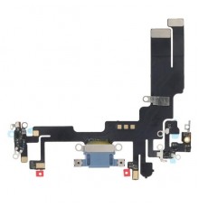 Шлейф для iPhone 14, коннектора зарядки, синий, с микрофоном, с компонентами, Original (PRC)