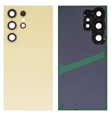 Задняя панель корпуса для Samsung S928 Galaxy S24 Ultra, желтая (Titanium Yellow) + стекло камеры