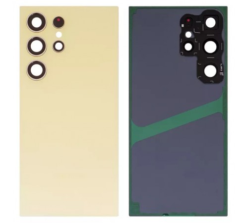 Задняя панель корпуса для Samsung S928 Galaxy S24 Ultra, желтая (Titanium Yellow) + стекло камеры