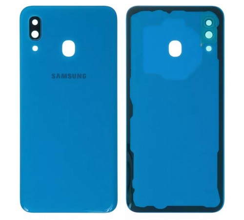 Задняя панель корпуса для Samsung A305F/DS Galaxy A30, синяя + стекло камеры