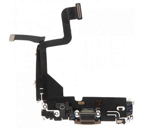 Шлейф для iPhone 13 Pro, конектора зарядки, золотистий, з мікрофоном, з компонентами, Original (PRC), Lightning