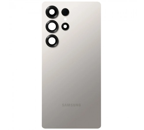 Задняя панель корпуса для Samsung S938 Galaxy S25 Ultra, серая + стекло камеры, с компонентами, Original (PRC), titanium gray